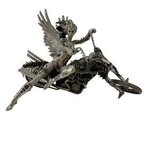 Temptation Rides artist Julie Bell pewter motorcycle sculpture Franklin Mint